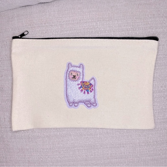 Llama Patch Makeup Bag or Pencil Pouch New - Picture 1 of 5